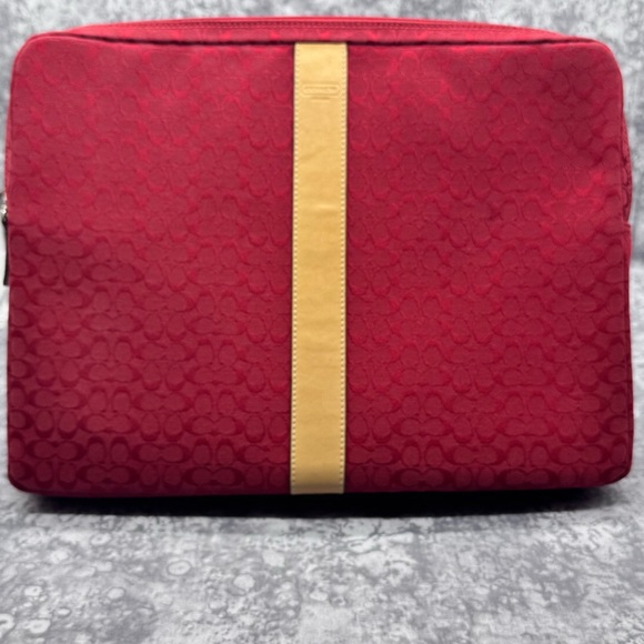 Coach Handbags - Coach Red and Tan Laptop Bag (vintage)